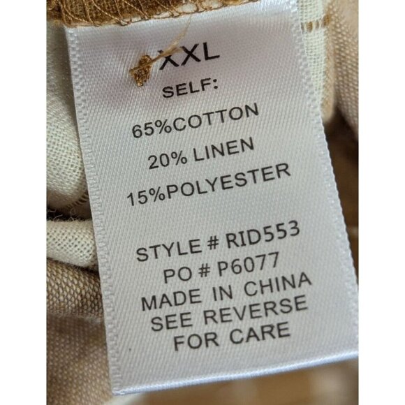 Roolee Top Women size XXL Plaid Swiss Dot Check Blouse Back Button Cottagecore - Picture 6 of 10